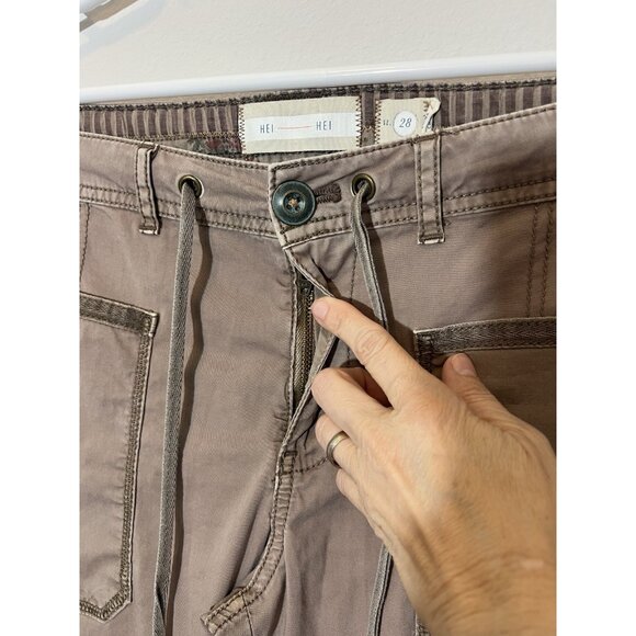 Anthropologie Hei Hei Women’s Pants Size 28 Brown Zipper Stretch Pockets - Picture 4 of 15